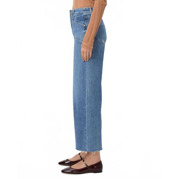 NEW PAIGE women's anessa with set in pockets pants in sunnie distressed - Picture 3 of 4